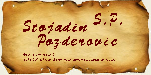 Stojadin Pozderović vizit kartica